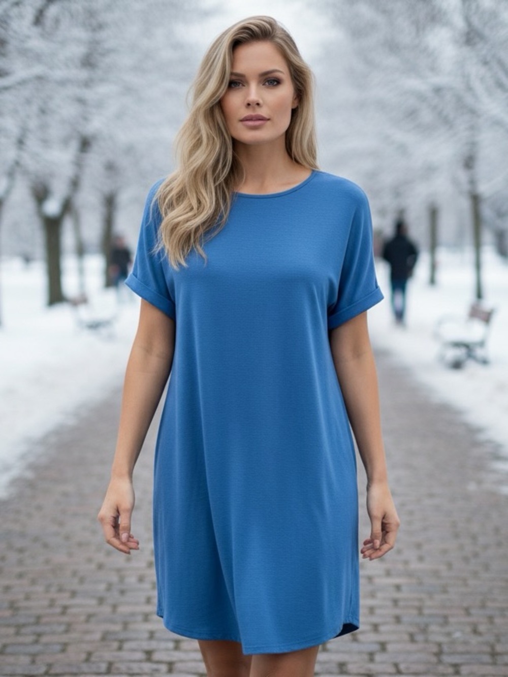 Emery Rose Blue Swing T Shirt Dress XL